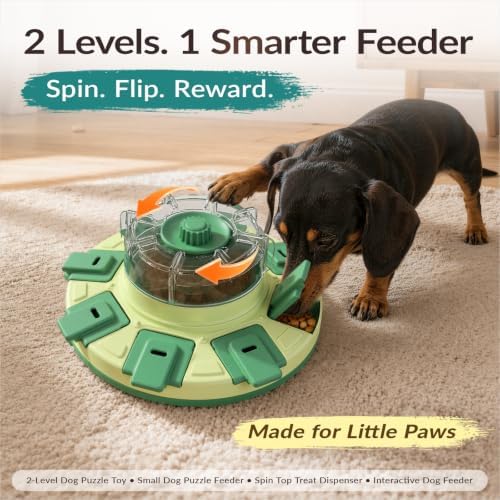 KADTC 2-Level Dog Puzzle Toys, Treat Dispenser & Slow Feeder for Small Dogs