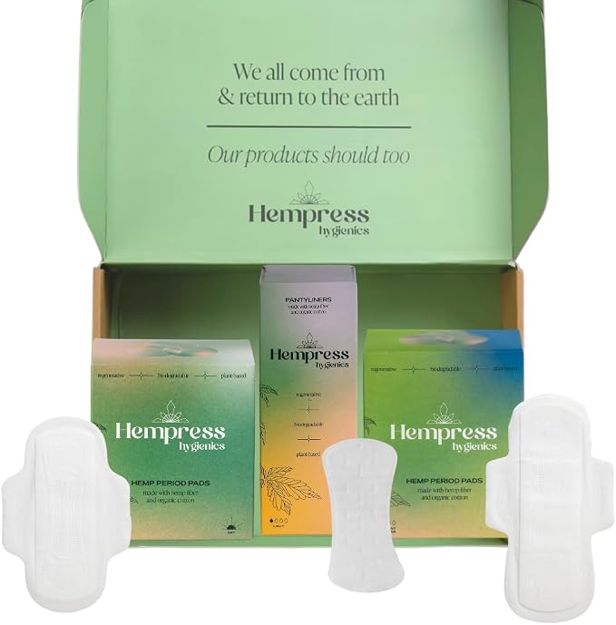 Organic Cotton Period Kit for Women & Teens, Soft, Hypoallergenic Menstrual Pads with Wings and Panty Liners, Fragrance Free, Sensitive Skin Friendly Feminine Hygiene (Bundle of 3)