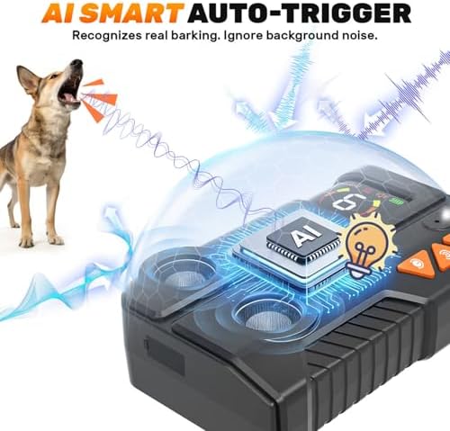 Anti Barking Device for Dogs with AI Detection IPX6 Rechargeable 6x3 Levels