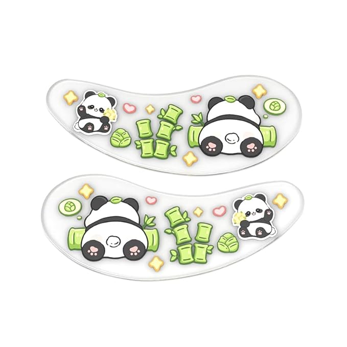 BlackWings Self Adhesive Silicone Under Eye Pads, Reusable Moisturizing Under Eye Patches for Lash Lift & Eyelash Extensions, Soft Lash Extension Tools Eye Gel Pads for Salon & Home Use(panda mix)