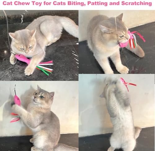 Catnip Toys, 5PCS Soft Plush Pink Fish Cat Toy Chew Kitten Toys