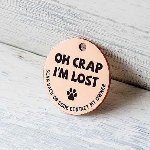MYLUCKYTAG Stainless Steel QR Code Pet ID | Dog & Cat Collar Tag | Personalized Online Profile | Scanned Location Alert Email | Durable & Waterproof