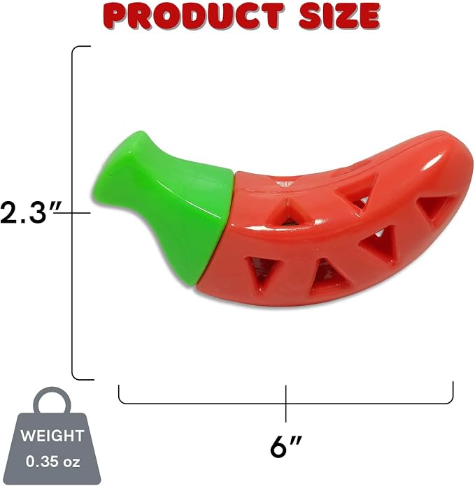 Steel Dog Treaters Chili Pepper, Dog Toy for Boredom and Stimulation, Treat Dispensing, Interactive Dog Puzzle Toys for Small, Medium, Large Breed