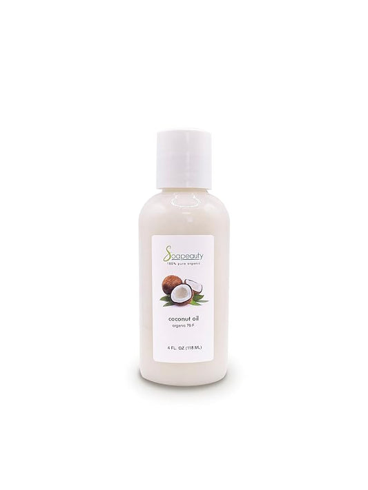 Soapeauty Coconut Oil 76 Degree Cold Pressed | Natural Carrier Oil for Candle Making & Soap Making, Face, Skin Care, Hair Care | (4 Oz)