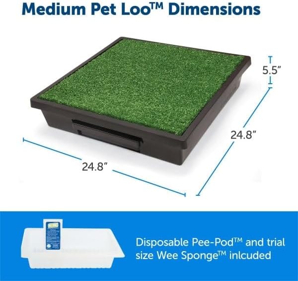 PetSafe Pet Loo Portable Dog Potty, Small | Gass Mat Toilet Alternative for Puppy Pads, Perfect for House Training and Small Spaces, Less Odor and Conveneint Clean-Up