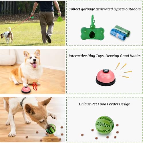 MRSOHRET 20Pcs Puppy Chew Toys for Teething, Dog Chew Rope Toys, Pet Dog Toothbrush, Treat Balls, Plush Squeaky Toy for Small Medium Dogs with Basket