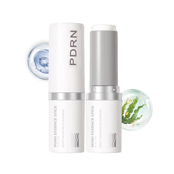 Spirulina Vegan Essence PDRN Balm Stick | Sodium DNA + Collagen + Ceramide NP Multi Balm | All-in-One Face Lip Neck Balm & Eye Cream & Makeup Primer | Hypoallergenic & Sensitive Skin (9g (Pack of 2))