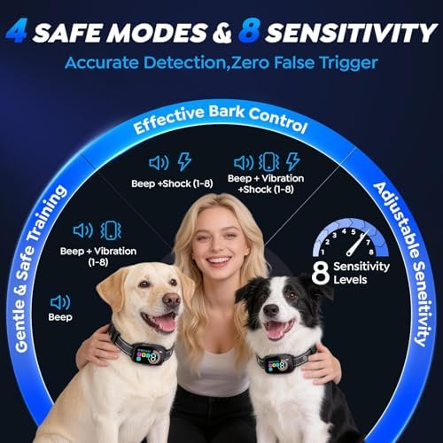 Dog Bark Collar for Large Medium Small Dogs,AI Smart Anti Barking Device