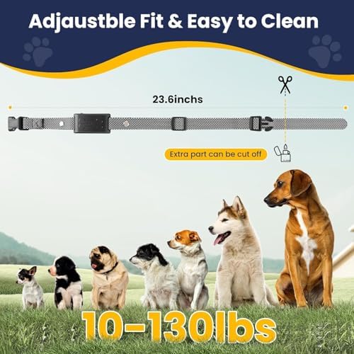 Wireless Dog Fence, Electric Fence for Dogs,Training Collar with Remote Control 3800FT Range, Portable Dog Perimeter Collar with 3 Training Mode Flash Light & Waterproof Upgrade Black 1 Pack