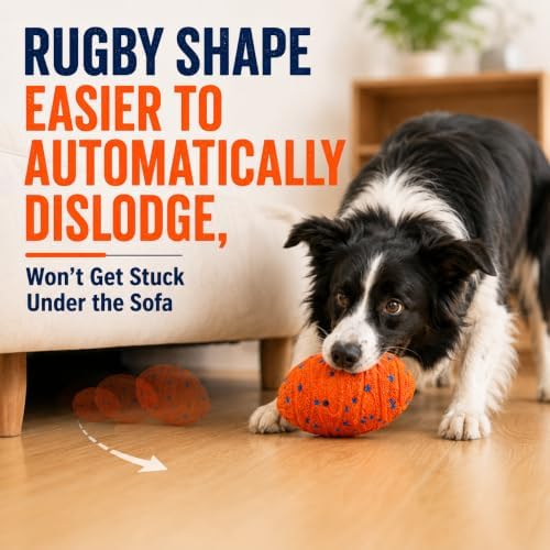 Interactive Dog Ball for Large Dogs, Quiet E-TPU Football Toy