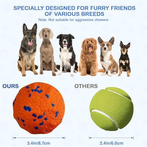 Smart Interactive Dog Ball, Interactive Dog Toys for Medium and Large Dogs to Keep Them Busy, E-TPU Material, IP54 Waterproof, Automatic Moving, Bouncing, Vibrating and Rotating Pet Balls for Boredom