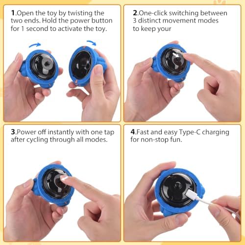 Smart Interactive Dog Toy Ball – Auto Bouncing & Rolling, 3 Interactive Modes, Chew-Resistant E-TPU Material, Waterproof, Chase Pet Ball for Medium & Large Dogs, Blue