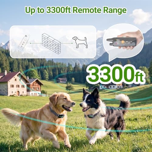 Shock Collar for Dogs（8-150Lbs,3300 ft Training Collar for Dogs,Ip67 Waterproof, Three Training Modes (1-99)，Security Lock