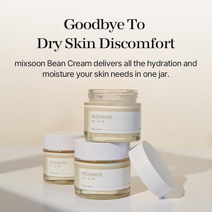 mixsoon Bean Cream-Deep Moisturizer Face Cream, Hydrating and Smoothing for Face, Fermented Soybean Extract, Lightweight Non-Sticky Finish 50ml / 1.69 fl.oz. Korean Glass Skin Care