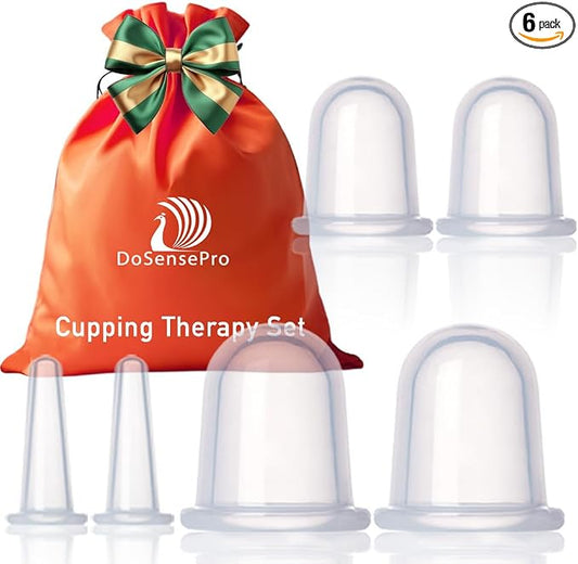 Cupping Kit for Massage Therapy, Set of 6 Professional Silicone Cups