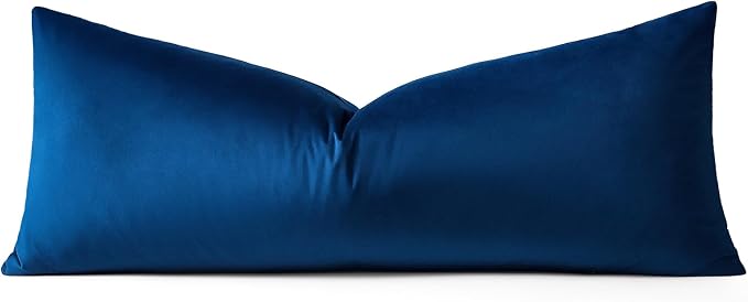 Artscope Luxury Velvet Lumbar Pillow Cover Super Soft Decorative Rectangle Throw Pillow Covers Case Cushion Covers for Sofa Couch Bedroom Car Decor 14x36 Inch Navy Blue