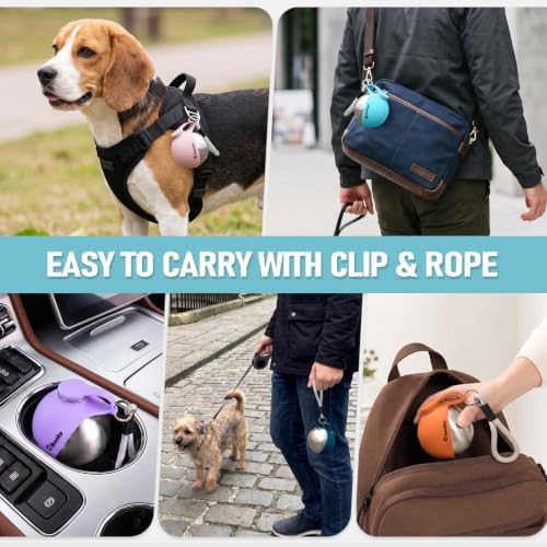 Cibaabo Portable Dog Water Bottle with Collapsible Silicone Bowl 10 oz