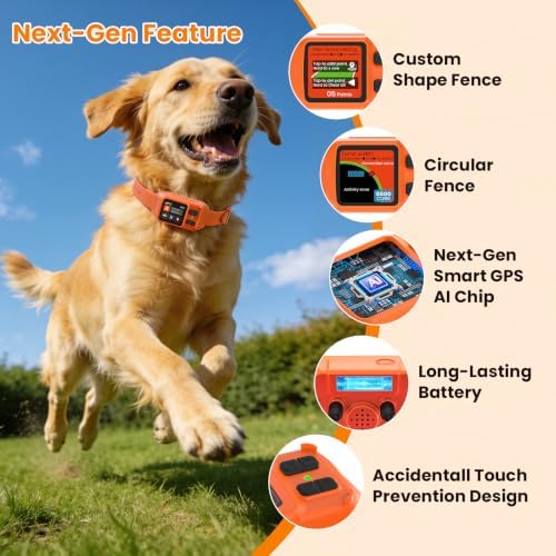 GPS Wireless Dog Fence for Medium Large Dog Custom Boundary No Subscription