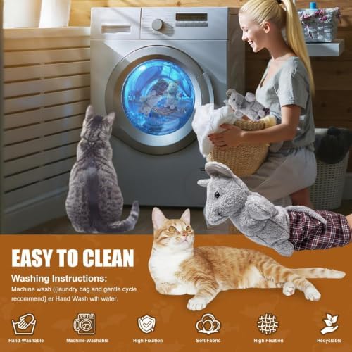 oyeftp Cat Wrestling Glove, Interactive Cat Toys for Fun Play, Thickened & Safe & Soft Cat Wrestling Glove Hand Puppets with Cats Teaser and Bell for Indoor Cats Exercise & Mental Stimulation
