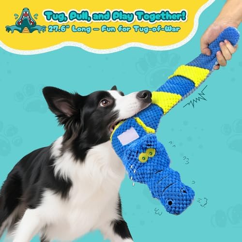 TOOPTATE Crocodile Squeaky Dog Toy