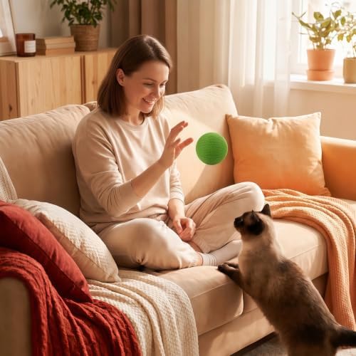 4-Inch Sisal Cat Toy Balls, Cat Toys for Indoor Cats, With Crinkle Sound