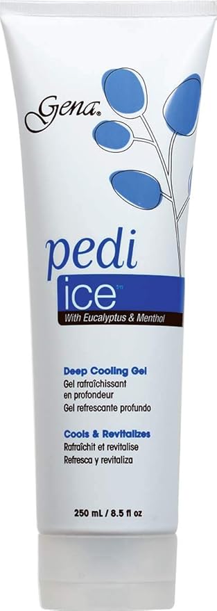 Gena Pedi-Ice Gel - Deep Soothing Cooling Gel Eucalyptus & Menthol for Tired Feet Relief, 8.5 fl oz.