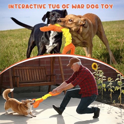 IOKHEIRA Dog Toys for Aggressive Chewers-Dog Toy for Large Dogs, Tough Durable Indestructible Dog Toys, Big Dog Chew Toys and Large Breeds (Orange)