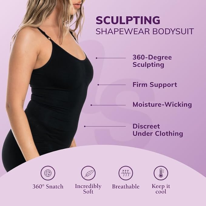 HeyShape Women's Seamless Tummy Control Waist Trainer Bodysuit - Full-Body Sculpting Shapewear with Round Neck