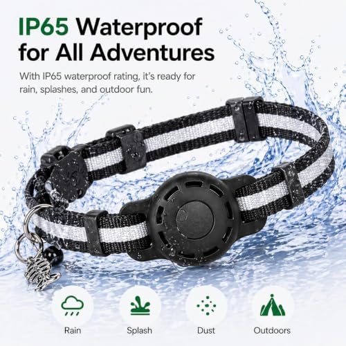 GPS Collar for Cats (Android Only) Smart tag,Pet Tracker,Waterproof Compatible with Google Find My,No Monthly Fee,Advanced Tracking Solution Smart Collar for Pet Safety Ideal Small Large Cats