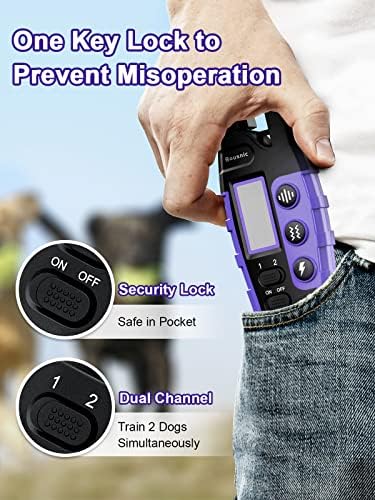 Bousnic Dog Shock Collar 2 Dogs (5-120Lbs) - 3300 ft Waterproof Training Collar for Dogs Large Medium Small with Rechargeable Remote, Beep (1-8) Vibration (1-16) and Humane Shock (1-99) Modes