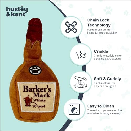 Huxley & Kent Tiny Tuff Plush Dog Toy, Barker's Mark