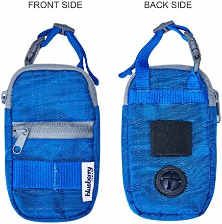 Blueberry Style Blue Dog Waste Bag Dispenser, Dog Poop Bag Holder Leash Attachment, Includes 1 Roll of Free Poop Bags
