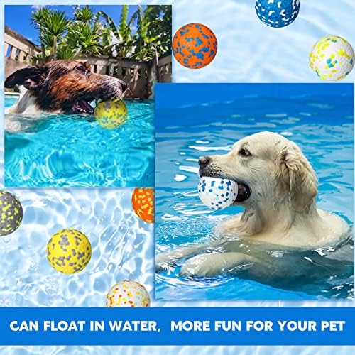 Lenwen 10 Pcs Dog Balls for Aggressive Chewers, 3 Inch, Bright Color
