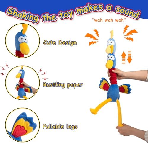 Hollypet Plush Dog Squeaky Toys Shaking and Sound-Making Dog Toy，Pelicans
