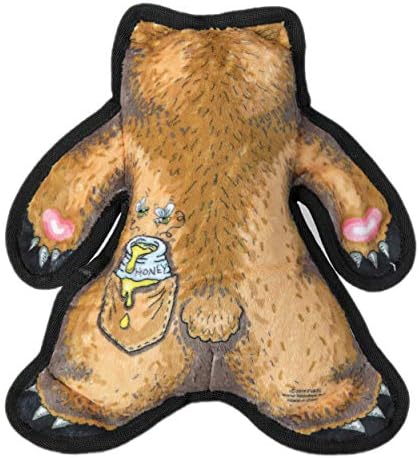 FUZZU Wild Woodies Dog Chew Toy | A Bear Named Pierre Dog Toy | Durable Squeaky | Dog Chew Toy | Rugged Dog Toy | Medium | 9"