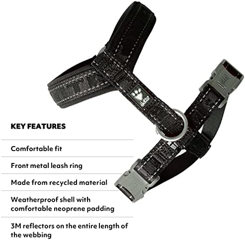 Hurtta Casual ECO Dog Y-Harness, Raven, 35-39 in