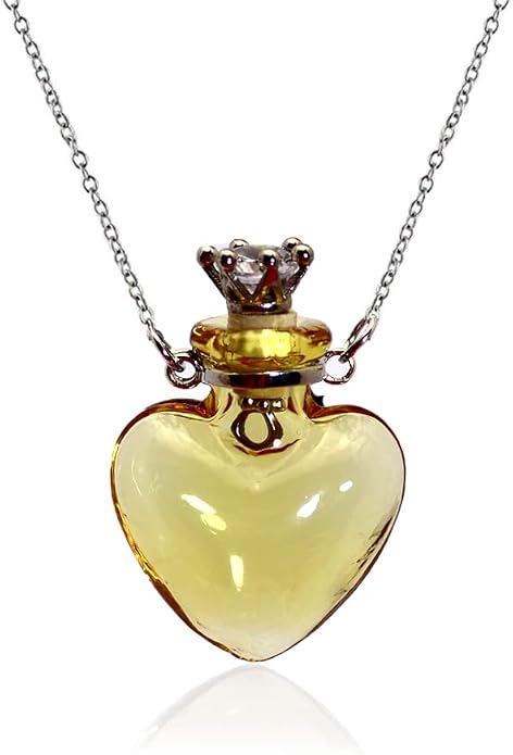 1PC 1PC Colorful Heart Vial Perfume Bottle Necklaces Stainless Steel Chain Make a Wish Aroma Essential Oil Diffuser Pendant necklace Women Jewelry