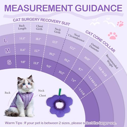 EMUST Recovery Suit for Cats After Surgery, Breathable Surgical Wear Female