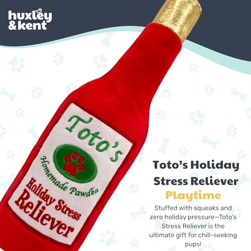 Huxley & Kent Plush Squeaky Dog Toy, Toto's Holiday Stress Reliever, Small
