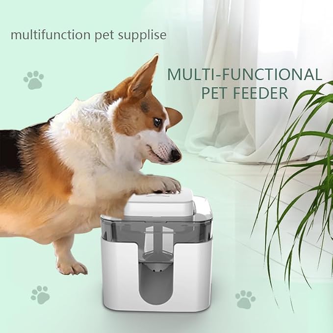 Multi-Functional Dog Puzzle Toy Large-Capacity Treat Dispenser Features Treat Release Function Ideal for IQ Training and Entertainment Suitable for All Dogs (White)