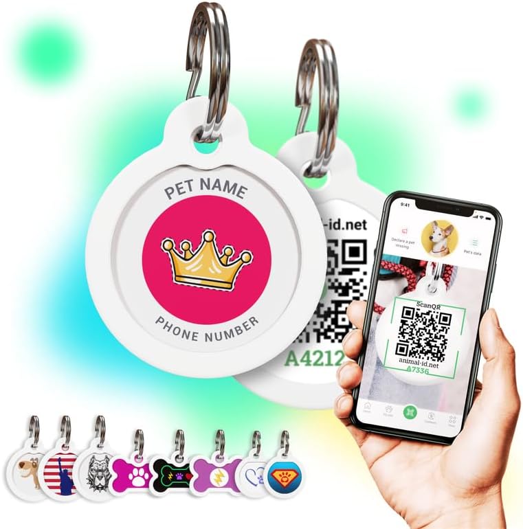 QR Code Dog Tag Personalized Pet Id Silent Cat Tags Engraved Name Plate with Online Profile («My Princess»)