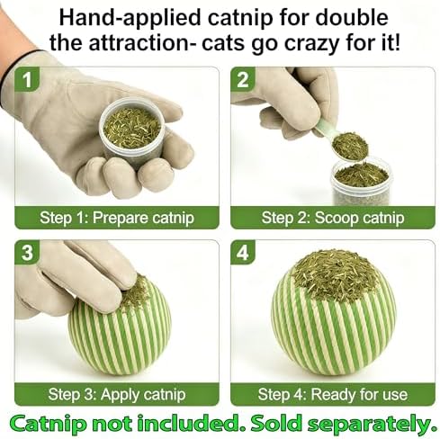 4-Inch Sisal Cat Toy Balls, Cat Toys for Indoor Cats, With Crinkle Sound