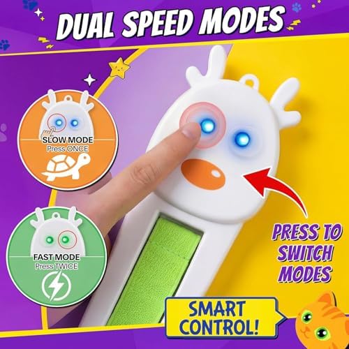 Interactive Cat Toy for Indoor Cats: Door-Mounted Automatic Moving Enrichment Cat Toy with Adjustable Motion Modes, Rechargeable Electric for Kittens & Bored Adult Cats, Hands-Free Pet Play Accessory