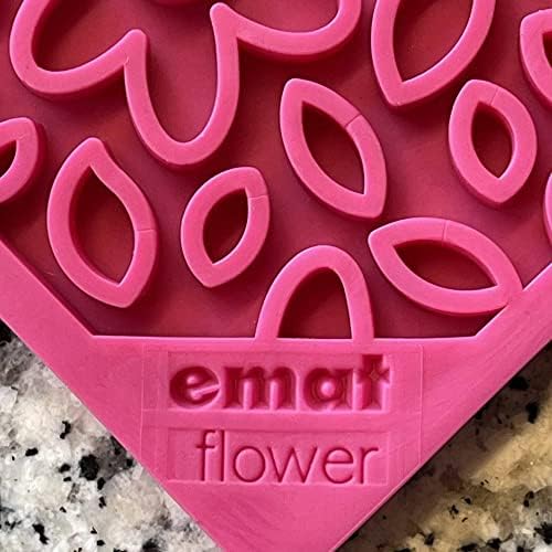 SodaPup Flower Power eMat – Durable Lick Mat Feeder Made in USA from Non-Toxic, Pet-Safe, Food Safe Rubber for Mental Stimulation, Avoiding Overfeeding, Fresh Breath, Digestive Health, & More