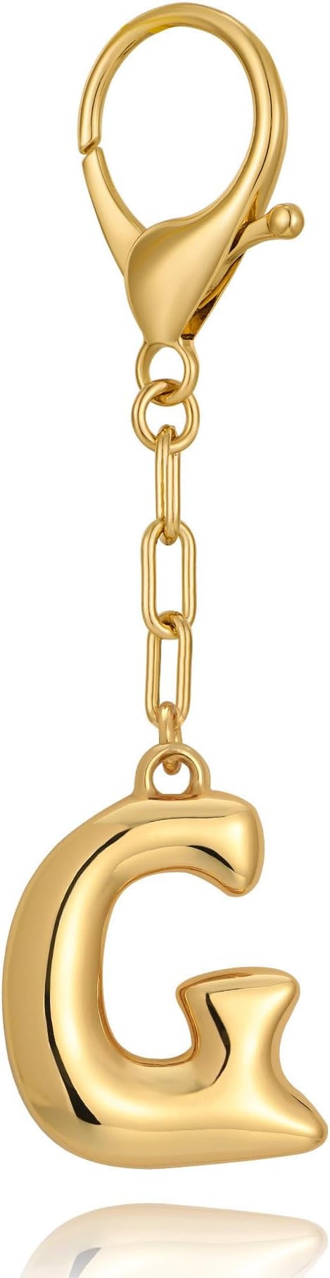 WOWORAMA Initial Letter Keychain for Women Chunky Gold Bubble Letter Bag Charm Purse Charm Personalized Keyrings Accessories