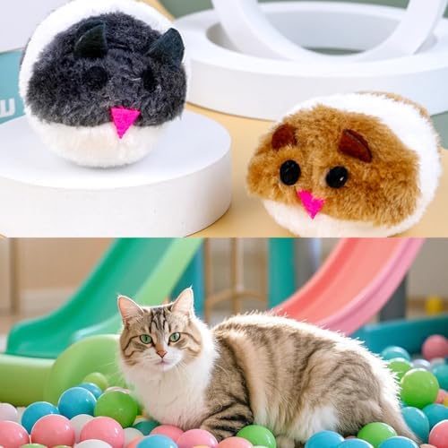 2 PCS Clockwork Mouse Toy Creative Toy Mouse Wind Up Mouse Funny Plush Mouse Toy for Cat Dog Pet(Random Color)