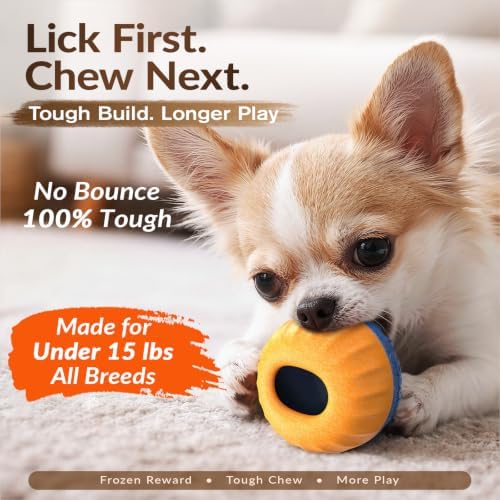 KADTC 3-in-1 Frozen Treat Toy & Dispenser Ball for Small/Tiny Dogs & Cats