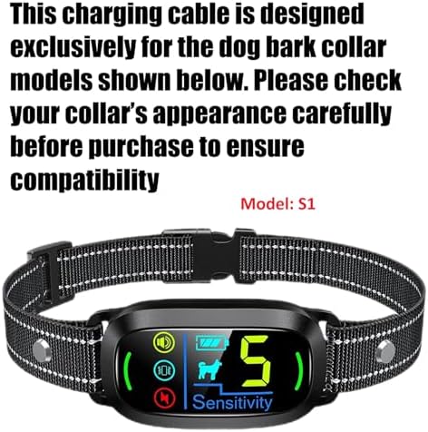 Replacement Magnetic Charging Cable for S1 Dog Bark Collar, USB Charger Cord for Smart Dog Training Collar - Short Circuit and Overcurrent Protection