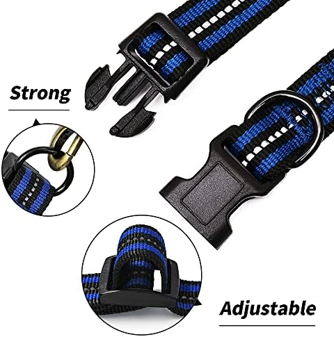 Mile High Life Reflective Dog Collar, Adjustable Lightweight Quick Release