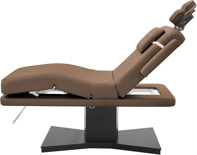 SKINACT Milo 3.0 Motor (with Independent Leg Adjustment) Electric Massage & Facial Bed/Table Sand top and Dark Brown Base